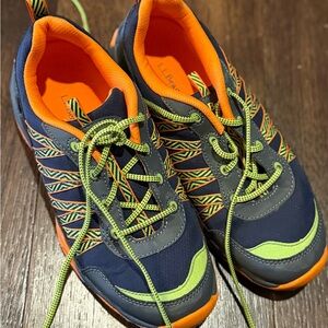L.L. Bean Kids' Navy and Lime Sneakers
